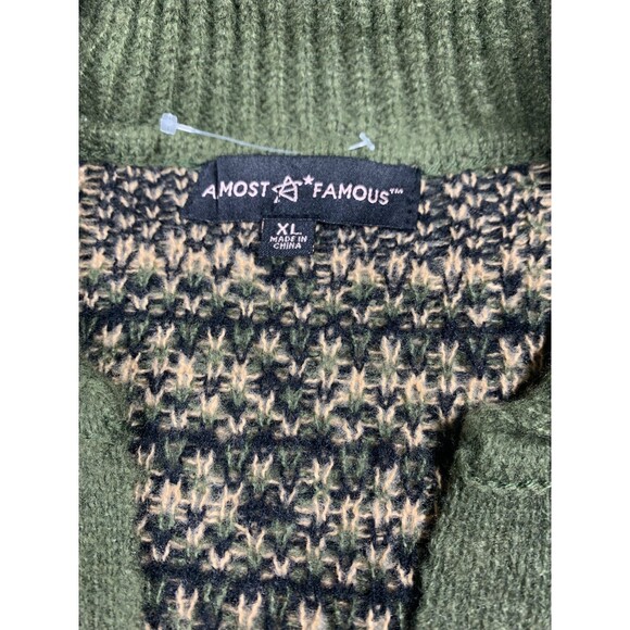 NEW Almost Famous Green Plaid Sweater Vest w/ Collar Sleeveless Women's Size XL - Picture 2 of 6